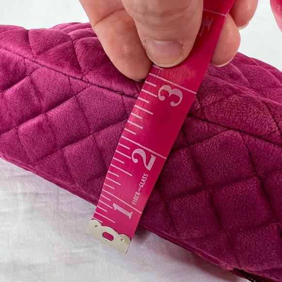 Vera Bradley Compact Organizer Zip Pouch Quilted Velvet Pink Majestic Magenta - Picture 6 of 9
